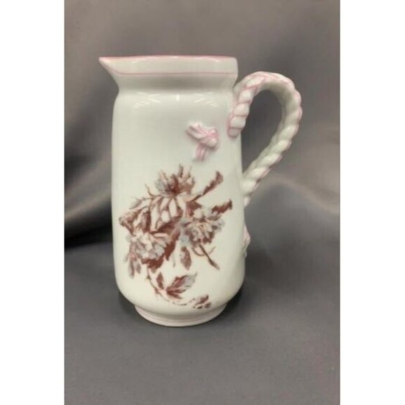 Antique Haviland Limoges English Registry 11pc Pink Braided Rope Handles Tea Set - Picture 4 of 12